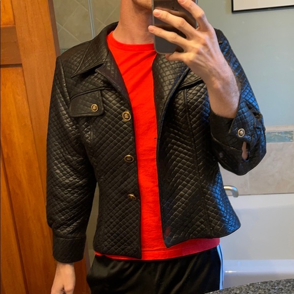Versace vintage 90s quilted satin jacket